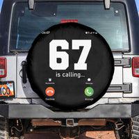 67 Is Calling Meme Spare Tire Cover Funny Six Seven Phone Call Screen - Wonder Print Shop