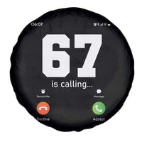 67 Is Calling Meme Spare Tire Cover Funny Six Seven Phone Call Screen - Wonder Print Shop