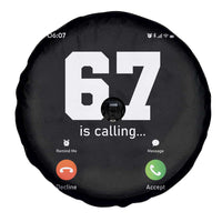 67 Is Calling Meme Spare Tire Cover Funny Six Seven Phone Call Screen - Wonder Print Shop