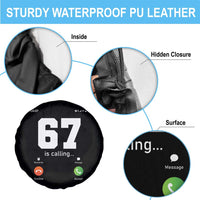 67 Is Calling Meme Spare Tire Cover Funny Six Seven Phone Call Screen - Wonder Print Shop