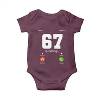 67 Is Calling Meme Baby Onesie Funny Six Seven Phone Call Screen - Wonder Print Shop