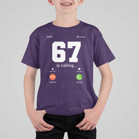 67 Is Calling Meme T Shirt For Kid Funny Six Seven Phone Call Screen - Wonder Print Shop