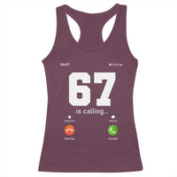 67 Is Calling Meme Racerback Tank Top Funny Six Seven Phone Call Screen - Wonder Print Shop
