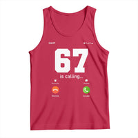 67 Is Calling Meme Tank Top Funny Six Seven Phone Call Screen - Wonder Print Shop