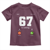 67 Is Calling Meme Toddler T Shirt Funny Six Seven Phone Call Screen - Wonder Print Shop