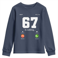 67 Is Calling Meme Youth Sweatshirt Funny Six Seven Phone Call Screen - Wonder Print Shop