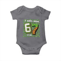 I Was 6 Now I'm 7 Birthday Meme Baby Onesie Pixel Style 67 Gamer Six Seven Joke - Wonder Print Shop