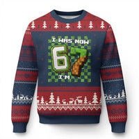 I Was 6 Now I'm 7 Birthday Meme Ugly Christmas Sweater Pixel Style 67 Gamer Six Seven Joke - Wonder Print Shop