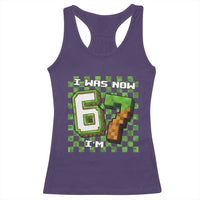 I Was 6 Now I'm 7 Birthday Meme Racerback Tank Top Pixel Style 67 Gamer Six Seven Joke - Wonder Print Shop