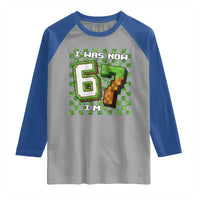 I Was 6 Now I'm 7 Birthday Meme Raglan Shirt Pixel Style 67 Gamer Six Seven Joke - Wonder Print Shop