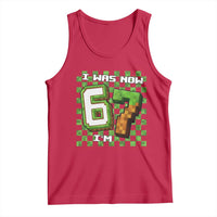 I Was 6 Now I'm 7 Birthday Meme Tank Top Pixel Style 67 Gamer Six Seven Joke - Wonder Print Shop