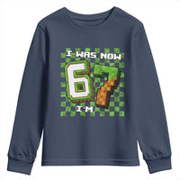 I Was 6 Now I'm 7 Birthday Meme Youth Sweatshirt Pixel Style 67 Gamer Six Seven Joke - Wonder Print Shop