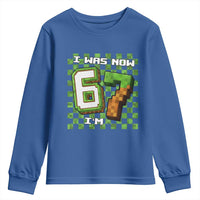 I Was 6 Now I'm 7 Birthday Meme Youth Sweatshirt Pixel Style 67 Gamer Six Seven Joke - Wonder Print Shop