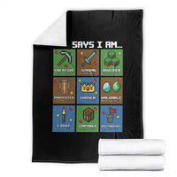 God Says I Am Pixel Art Graphic Throw Blanket Christian Affirmation Gamer Bible Verses - Wonder Print Shop