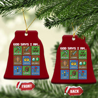 God Says I Am Pixel Art Graphic Ceramic Ornament Christian Affirmation Gamer Bible Verses - Wonder Print Shop
