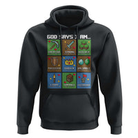 God Says I Am Pixel Art Graphic Hoodie Christian Affirmation Gamer Bible Verses - Wonder Print Shop