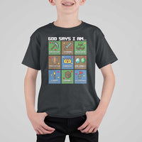 God Says I Am Pixel Art Graphic T Shirt For Kid Christian Affirmation Gamer Bible Verses - Wonder Print Shop