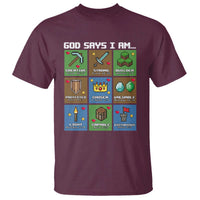 God Says I Am Pixel Art Graphic T Shirt Christian Affirmation Gamer Bible Verses - Wonder Print Shop