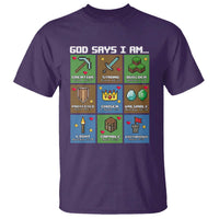 God Says I Am Pixel Art Graphic T Shirt Christian Affirmation Gamer Bible Verses - Wonder Print Shop
