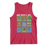 God Says I Am Pixel Art Graphic Tank Top Christian Affirmation Gamer Bible Verses - Wonder Print Shop
