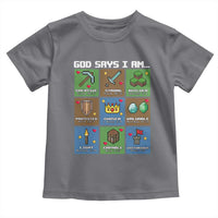 God Says I Am Pixel Art Graphic Toddler T Shirt Christian Affirmation Gamer Bible Verses - Wonder Print Shop