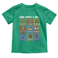 God Says I Am Pixel Art Graphic Toddler T Shirt Christian Affirmation Gamer Bible Verses - Wonder Print Shop