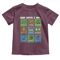 God Says I Am Pixel Art Graphic Toddler T Shirt Christian Affirmation Gamer Bible Verses - Wonder Print Shop