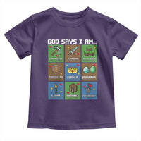God Says I Am Pixel Art Graphic Toddler T Shirt Christian Affirmation Gamer Bible Verses - Wonder Print Shop