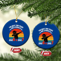 The Next Two Years Are Literally 6 7 Ceramic Ornament Funny 2026 2027 Meme Dabbing Boy Retro - Wonder Print Shop