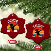 The Next Two Years Are Literally 6 7 Ceramic Ornament Funny 2026 2027 Meme Dabbing Boy Retro - Wonder Print Shop