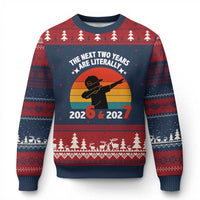 The Next Two Years Are Literally 6 7 Ugly Christmas Sweater Funny 2026 2027 Meme Dabbing Boy Retro - Wonder Print Shop