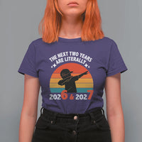 The Next Two Years Are Literally 6 7 T Shirt For Women Funny 2026 2027 Meme Dabbing Boy Retro - Wonder Print Shop