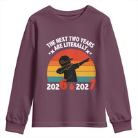 The Next Two Years Are Literally 6 7 Youth Sweatshirt Funny 2026 2027 Meme Dabbing Boy Retro - Wonder Print Shop