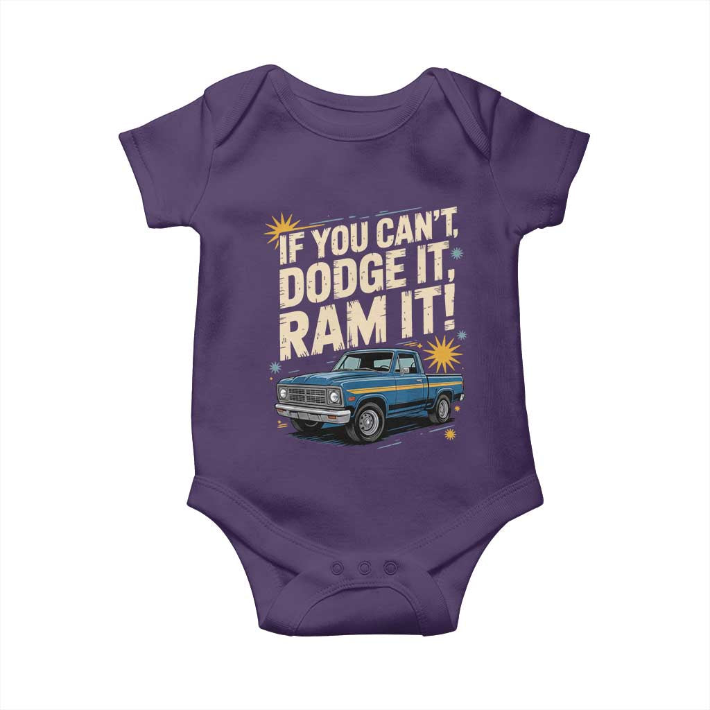 If You Can’t Dodge It Ram It Funny Truck Meme Baby Onesie for Gearheads Country Road Warriors - Wonder Print Shop