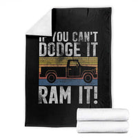 If You Can’t Dodge It Ram It Retro Truck Meme Throw Blanket for Gearheads Country Road Warriors - Wonder Print Shop