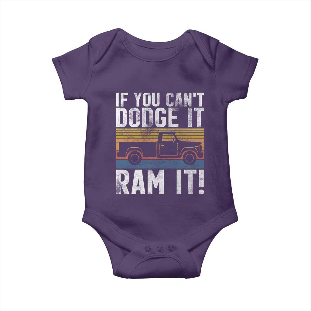 If You Can’t Dodge It Ram It Retro Truck Meme Baby Onesie for Gearheads Country Road Warriors - Wonder Print Shop