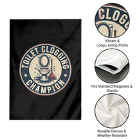 Funny Toilet Clogging Champion Badge Meme Garden Flag for Poop Legends Gut Bomb Gladiators - Wonder Print Shop