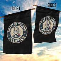 Funny Toilet Clogging Champion Badge Meme Garden Flag for Poop Legends Gut Bomb Gladiators - Wonder Print Shop