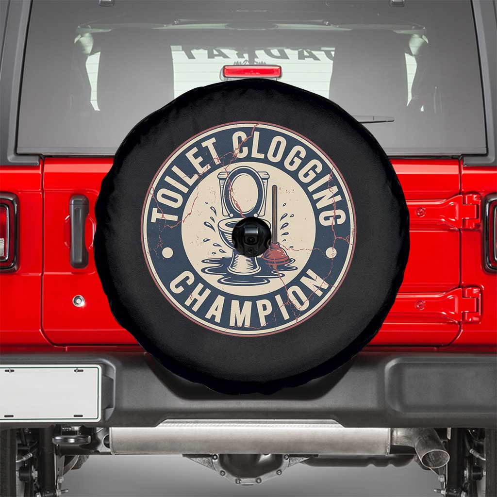 Funny Toilet Clogging Champion Badge Meme Spare Tire Cover for Poop Legends Gut Bomb Gladiators - Wonder Print Shop