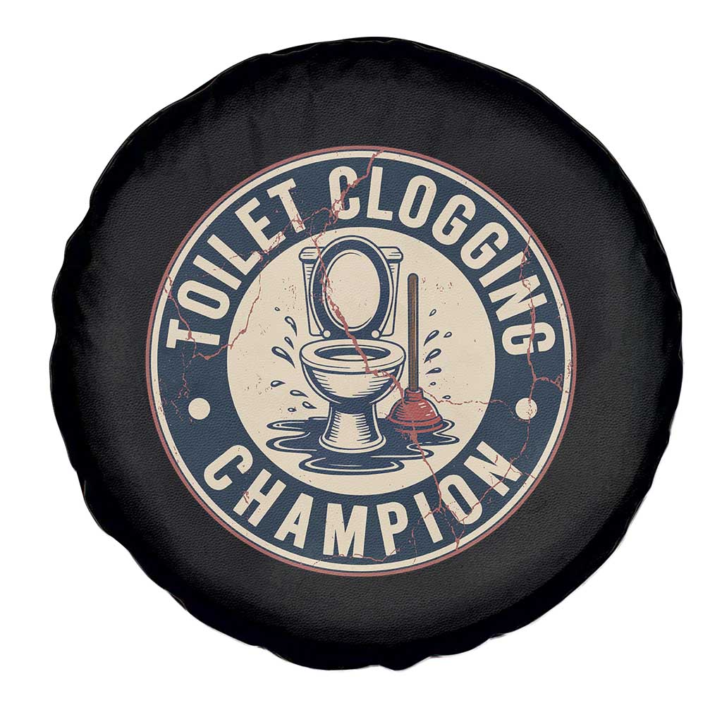 Funny Toilet Clogging Champion Badge Meme Spare Tire Cover for Poop Legends Gut Bomb Gladiators - Wonder Print Shop