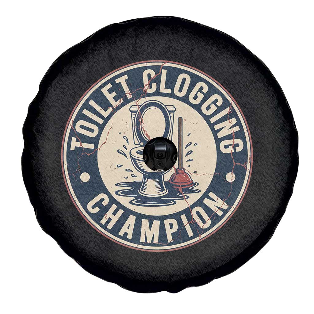 Funny Toilet Clogging Champion Badge Meme Spare Tire Cover for Poop Legends Gut Bomb Gladiators - Wonder Print Shop