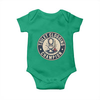 Funny Toilet Clogging Champion Badge Meme Baby Onesie for Poop Legends Gut Bomb Gladiators - Wonder Print Shop