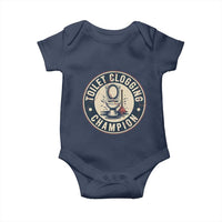 Funny Toilet Clogging Champion Badge Meme Baby Onesie for Poop Legends Gut Bomb Gladiators - Wonder Print Shop