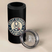 Funny Toilet Clogging Champion Badge Meme 4 in 1 Can Cooler Tumbler for Poop Legends Gut Bomb Gladiators - Wonder Print Shop
