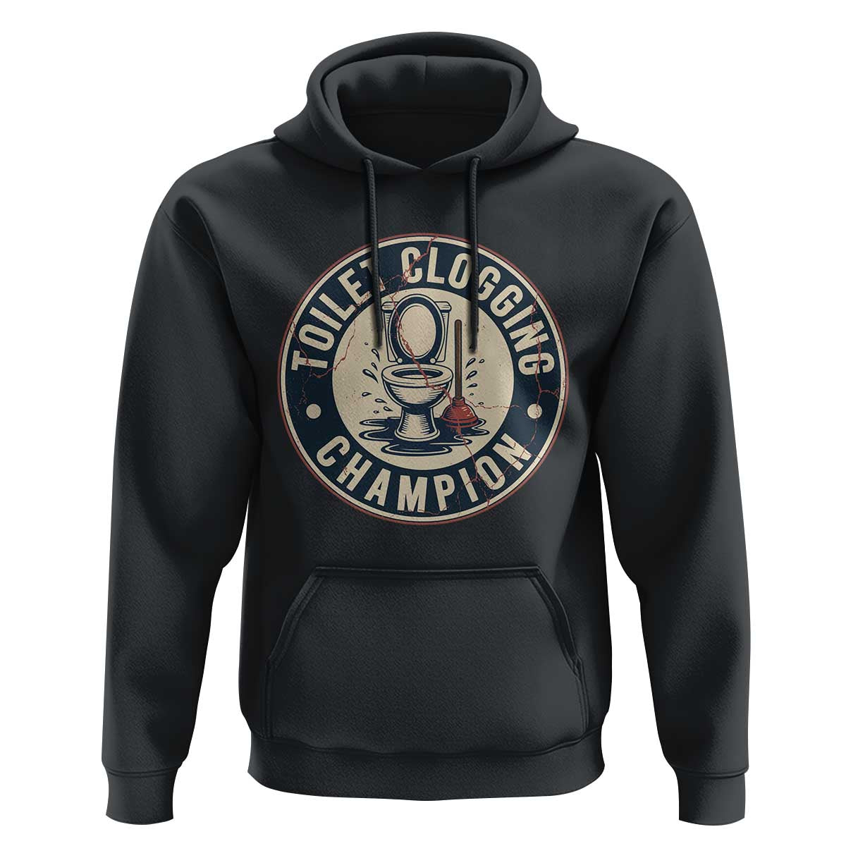 Funny Toilet Clogging Champion Badge Meme Hoodie for Poop Legends Gut Bomb Gladiators - Wonder Print Shop