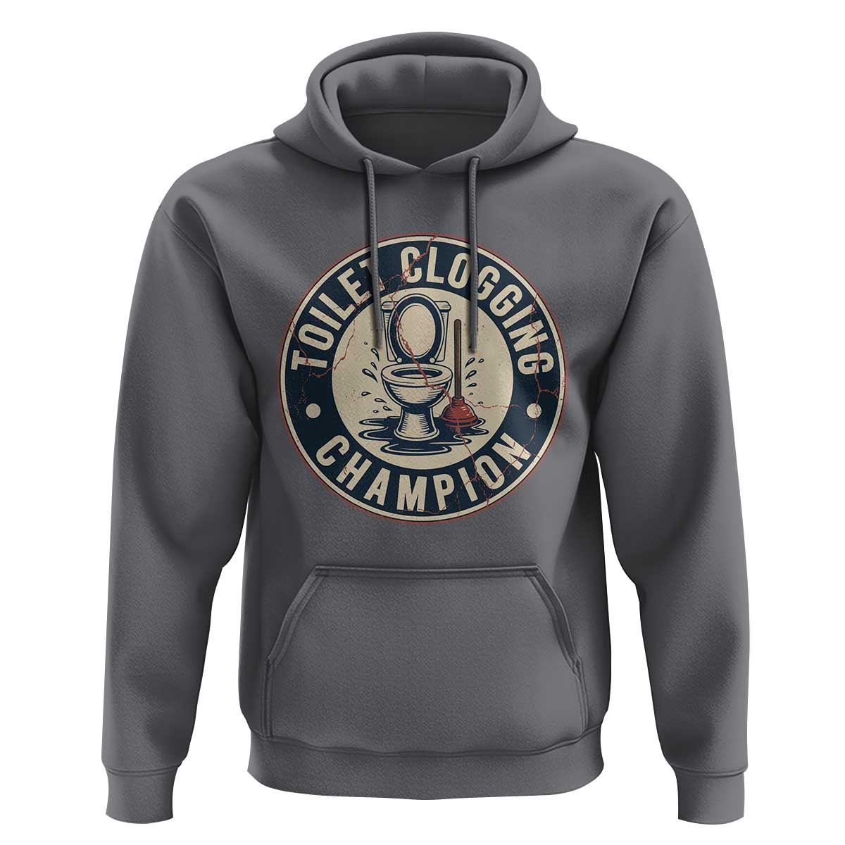 Funny Toilet Clogging Champion Badge Meme Hoodie for Poop Legends Gut Bomb Gladiators - Wonder Print Shop