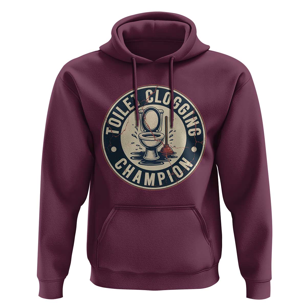 Funny Toilet Clogging Champion Badge Meme Hoodie for Poop Legends Gut Bomb Gladiators - Wonder Print Shop