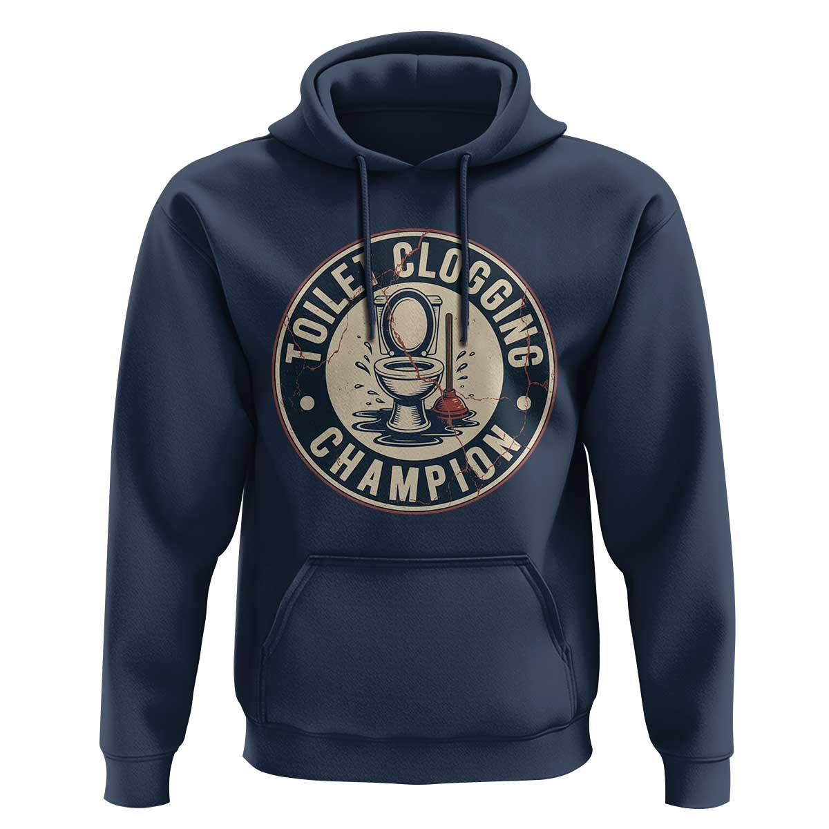 Funny Toilet Clogging Champion Badge Meme Hoodie for Poop Legends Gut Bomb Gladiators - Wonder Print Shop