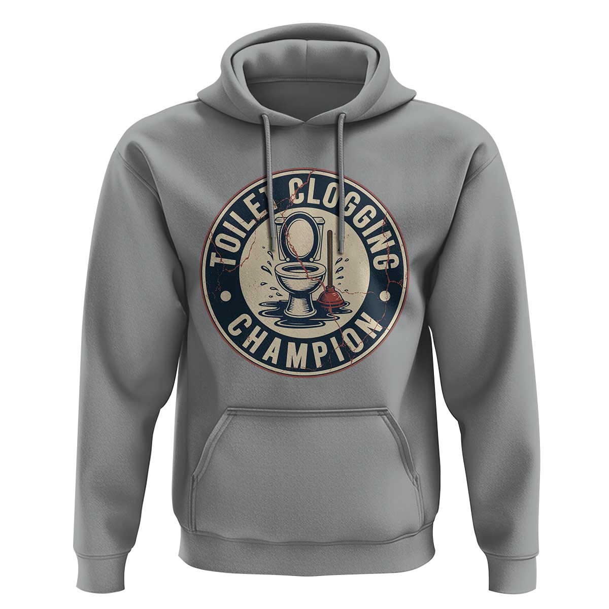Funny Toilet Clogging Champion Badge Meme Hoodie for Poop Legends Gut Bomb Gladiators - Wonder Print Shop