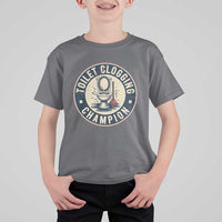 Funny Toilet Clogging Champion Badge Meme T Shirt For Kid for Poop Legends Gut Bomb Gladiators - Wonder Print Shop
